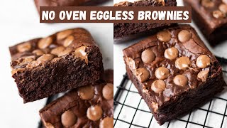 EGGLESS NO OVEN BROWNIE RECIPE 🤩🍫 NO EGG BROWNIE RECIPE IN COOKER  eggless baking [upl. by Hobbie]