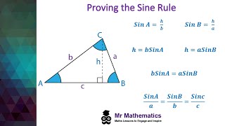 Proof of the Sine Rule  GCSE Maths  Mr Mathematics [upl. by Annoif]