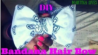 DIY Bandana Hair Bow  No Sewing or Glue [upl. by Philipps318]