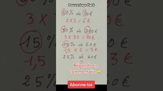 Calcul de Pourcentage  Astuce Simple math mathstricks pourcentage mathtips [upl. by Anabahs909]