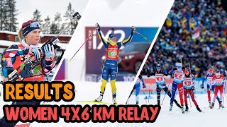 Results IBU World Cup Biathlon  Women 4x6km Relay  Ostersund 202324 [upl. by Aleak384]