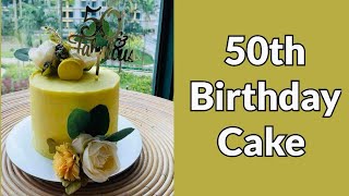 50Th Birthday Cake Decoration  Super Quick amp Easy Cake Decoration Ideas [upl. by Weslee]