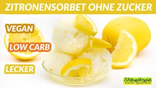 Zitronensorbet selber machen ohne Zucker vegan shorts [upl. by Ecirpac]