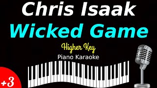 Chris Isaak  Wicked Game Piano Karaoke Higher Key [upl. by Takeshi]