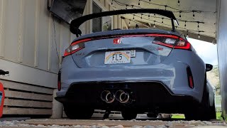 Tomei Expreme Ti Dual Exit Titanium Catback Exhaust quotType Dquot  2023 Honda Civic Type R FL5  Start [upl. by Ibson778]