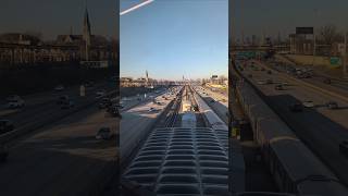 Cruising over the Chicago L on a clear December afternoon gives great views of the city chicago [upl. by Ringler]