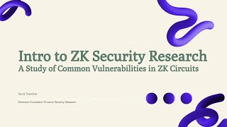 Introduction to ZK Security Research  David Theodore  PROGCRYPTO [upl. by Eerok]