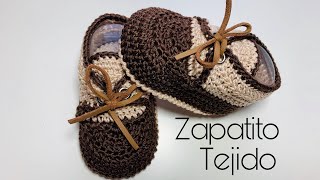 Zapatito unisex tejido a crochet Paso a Paso  Unisex crochet baby shoes Tejido Crochet 03 Meses [upl. by Hagerman165]