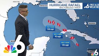 Rafael barrels toward Cuba as Category 1 hurricane [upl. by Mcgurn695]