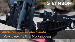 How to properly setup your quickdetach limb blocks on your AR6 Stinger II [upl. by Ennaitsirhc]