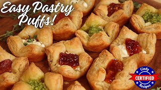 Easy PuffPastry Appetizers Goat Cheese Plus Your Fav Toppings [upl. by Matthei]