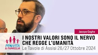 I nostri valori sorregono da millenni lumanità Jacopo Coghe a quotLe Tavole di Assisiquot 2024 [upl. by Pelligrini]