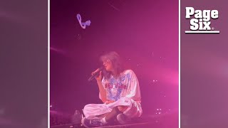 Billie Eilish gets hit in the face by a necklace while performing at Arizona concert [upl. by Canfield]