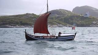 Nordlandsbat traditional sailing boat In Trondheim Fjord [upl. by Alben]