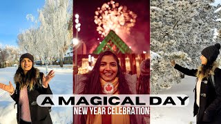 Happy New Year 2023  Hoarfrost in Edmonton  Magic of Winter  Canada New Year Party  VJ and Pooja [upl. by Yalcrab161]