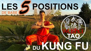 LES 5 POSITIONS DU KUNG FU  Tutoriel  Wushu Tao [upl. by Nashner822]