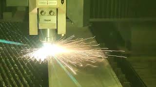 Berkon cutting 1quot aluminum on flat laser [upl. by Longo]