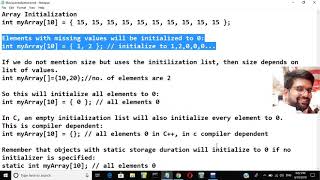 Linear Array Declaration And Initialization in C [upl. by Asreht]