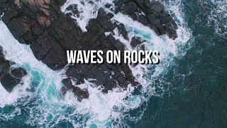 Waves Crashing on Rocks 4K  DJI P4 Pro Drone Video [upl. by Cleodell]