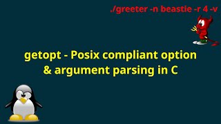 getopt  Posix compliant option amp argument parsing in C [upl. by Athena]