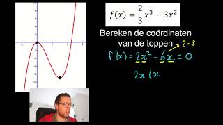 Extreme waarden berekenen met de afgeleide [upl. by Rebliw710]