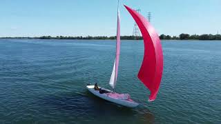 Flying an asymetrical on an Etchells with diy bowsprit [upl. by Gina]