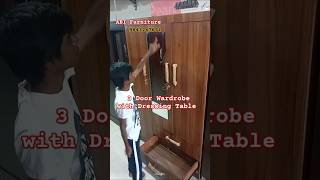 3 Door Wardrobe with Dressing Table woodenfurniture home wardrobe manufacturer [upl. by Cristian942]