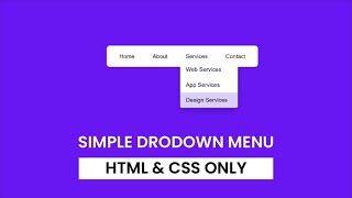 Simple Dropdown Menu  HTML amp CSS [upl. by Uliram177]