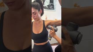 How To Use Massage Gun for Rounded Shoulders Posture Shoulder Pain Hypervolt Theragun [upl. by Sivam]