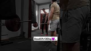 Conventional deadlift130kg🔥 One hand😈😵‍💫gym motivation deadlift sorts viralvideo video [upl. by Tench5]