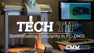 Dimensioning Circularity in PCDMIS  CMMXYZ Tech Tips [upl. by Ahtibat]