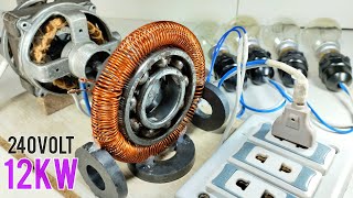 I Make 240v 12KW Electric Generator From coper wire use AC motor [upl. by Yntruoc56]