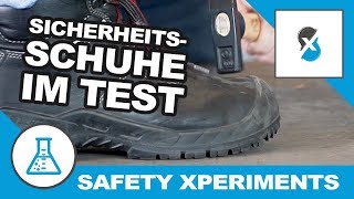 Sicherheitsschuhe im Test  Safety Xperiments [upl. by Okiron]