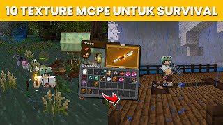 10 TEXTURE PACK MCPE KEREN UNTUK SURVIVAL MINECRAFT 120121 [upl. by Barbra519]