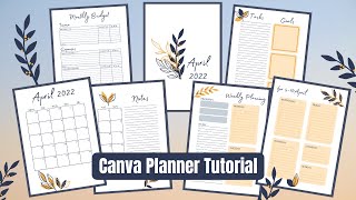 April 2022 CANVA Planner Tutorial  Designing a Printable Planner on Canva [upl. by Fanning404]