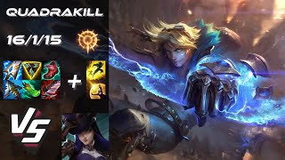 BOTTOM Ezreal vs Caitlyn QUADRAKILL  EU Challenger Patch 1421 [upl. by Scevour]