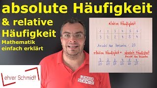 absolute Häufigkeit amp relative Häufigkeit  Wahrscheinlichkeit  einfach erklärt  Lehrerschmidt [upl. by Algernon]