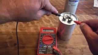 How to test a Dual Run Capacitor from Air Conditioner with a Multimeter [upl. by Nesbitt]