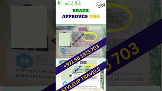 Brazil visa Approved Apply Today StyleupTravels brazil visa [upl. by Norbel]