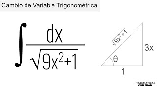 INTEGRAL MEDIANTE CAMBIO DE VARIABLE TRIGONOMÉTRICA Curso de Integración [upl. by Nema]