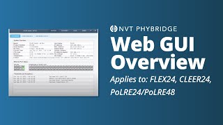 NVT Phybridge Web GUI Overview  Managed Switches [upl. by Parthinia]