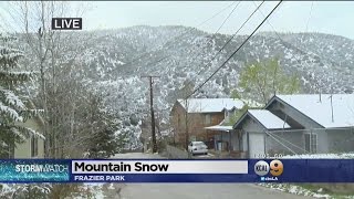 Storm Brings Snow To Mountain Communities [upl. by Gney]