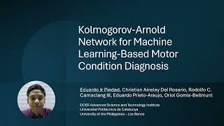 Kolmogorov Arnold Network for Machine Learning Based Motor Condition Diagnosis [upl. by Aihseym196]