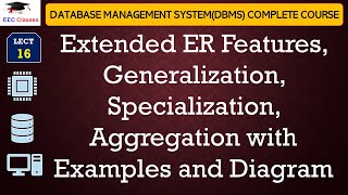 L16 Extended ER Features Generalization Specialization Aggregation with Examples and Diagram [upl. by Ketchum]