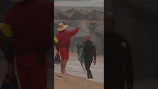 Lifeguard Kicks Jamie O’Brien Out At The Wedge shorts [upl. by Oinotnaocram]