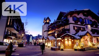 🏔Vail Colorado Virtual Tour  A cinematic walk through the famous ski town a winter wonderland 4K [upl. by Ennairda]