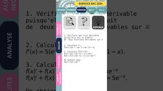 Equations Différentielles  Exo Bac Géné 2024 Maths Exercice 112 [upl. by Shanley]