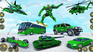 Army Bus Robot Transform Wars Game 2024  Army Robot Transformation Game  Robot Car Games [upl. by Rivkah]