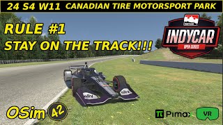 Indycar Open Series  24S4W11  Canadian Tire Motorsport Park MoSport  iRacing VR [upl. by Dinan]