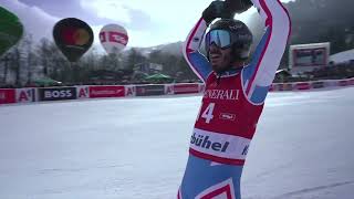 Streif Kitzbuehel 19012024 mens downhill full descent 1st place Cyprien Sarrazin onboard POV [upl. by Mientao]